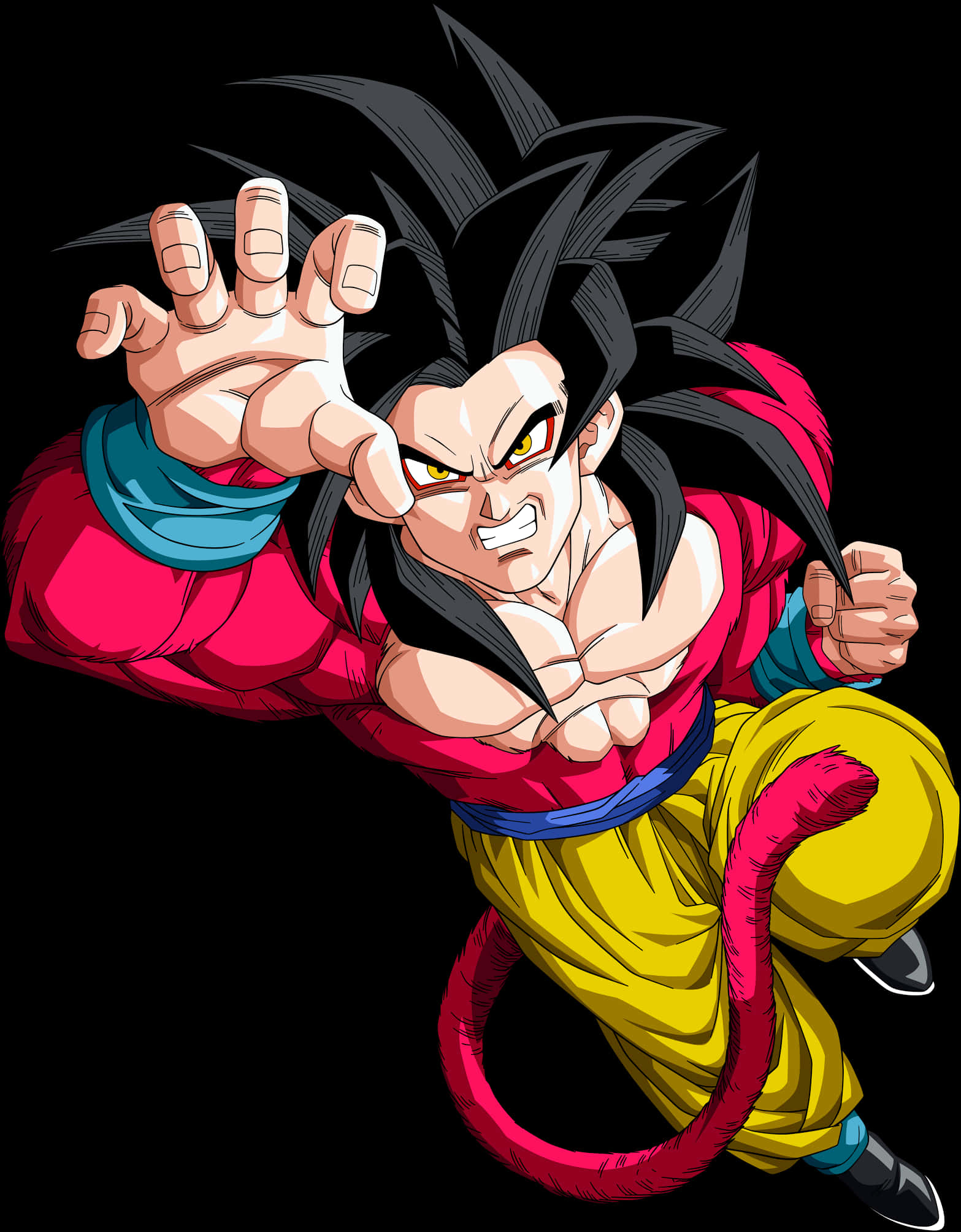 Super Saiyan 4 Goku i actionpositur Bakgrunner