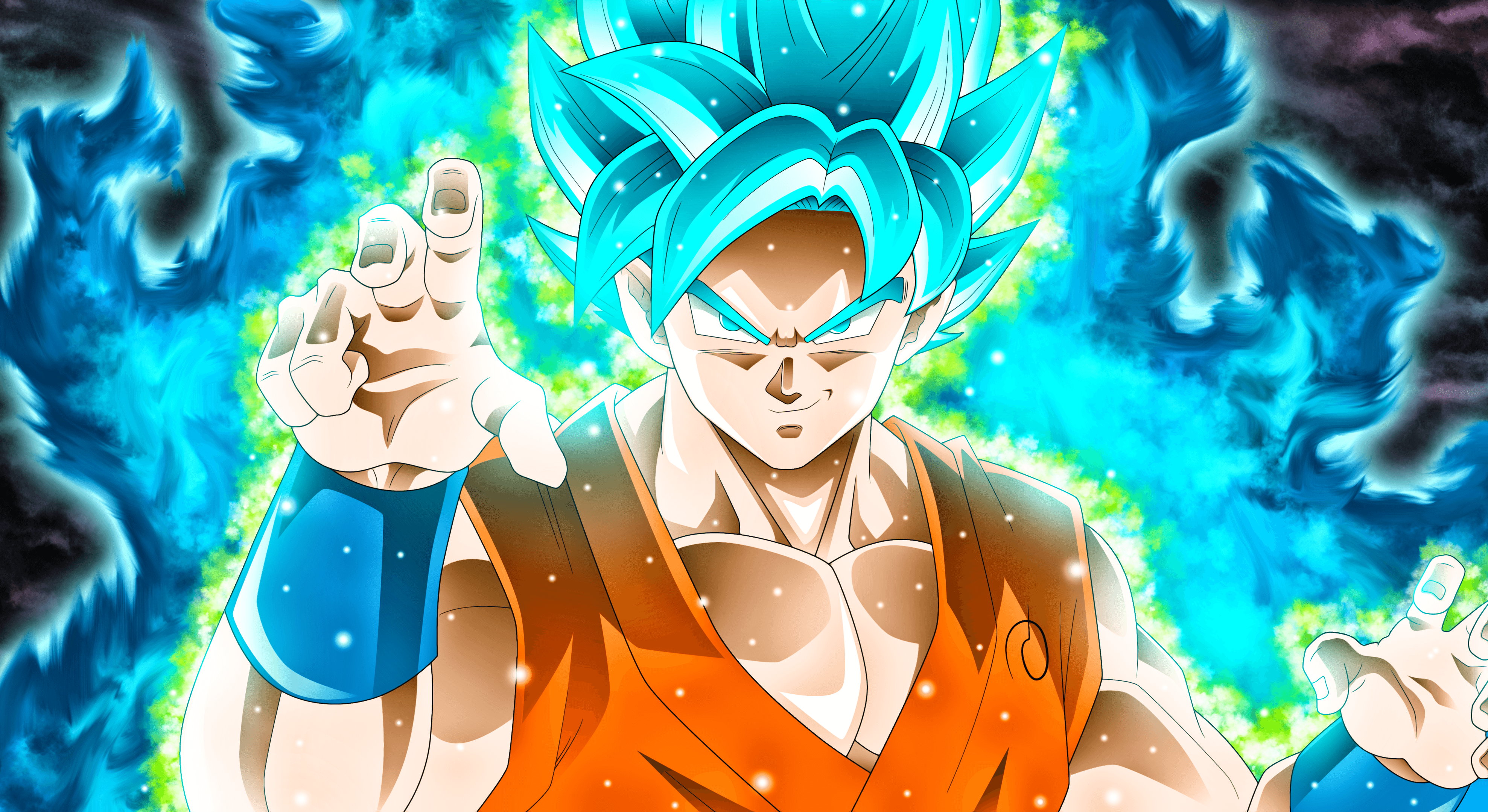 Super Saiyan Blå Goku kraftoppladning Bakgrunner