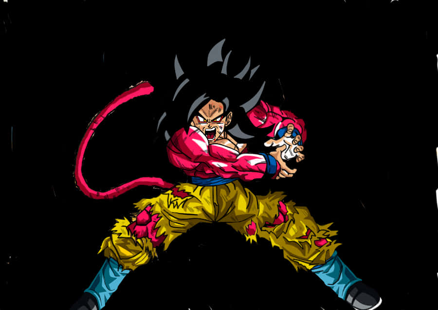 Super Saiyan4 Goku i intens kampstilling Bakgrunner