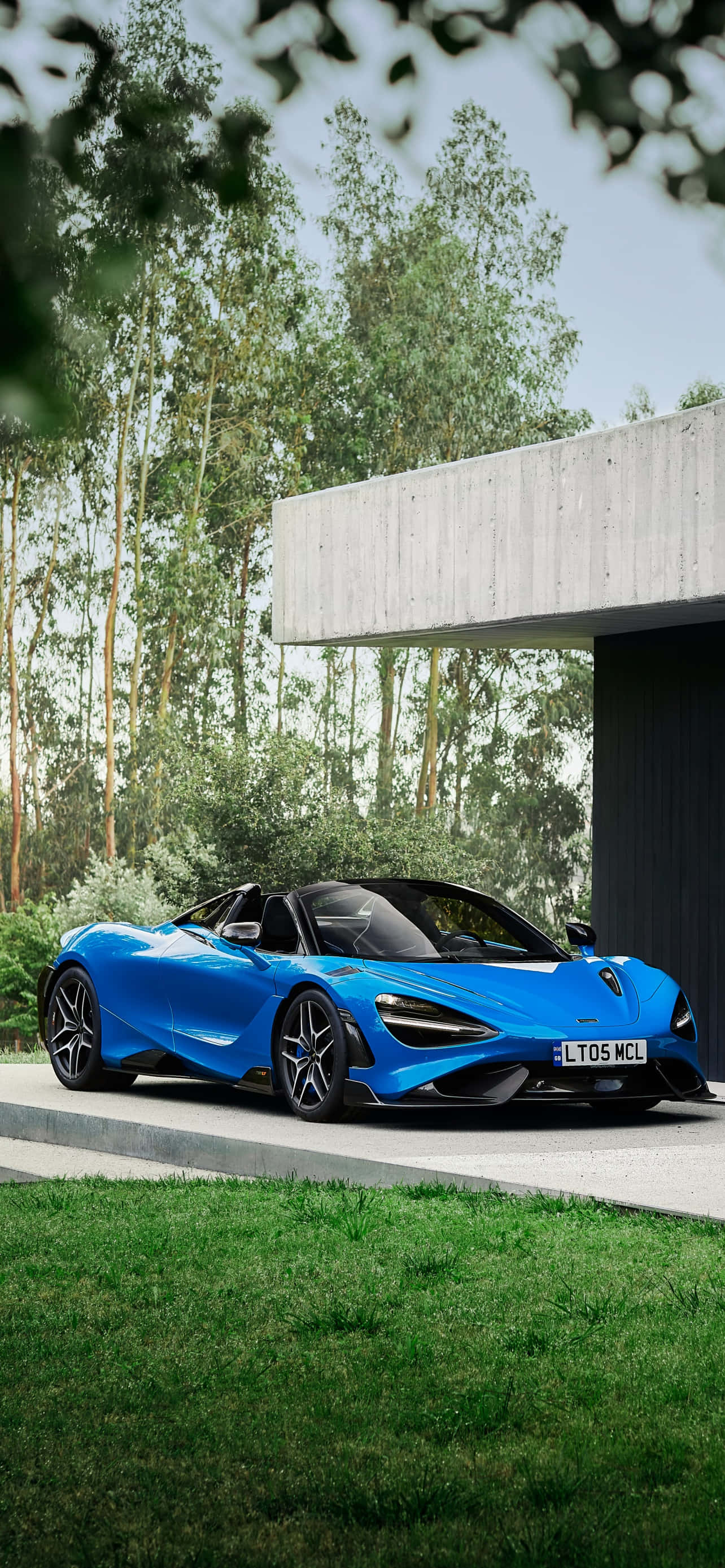Superbil Blå McLaren 765 Bakgrunner