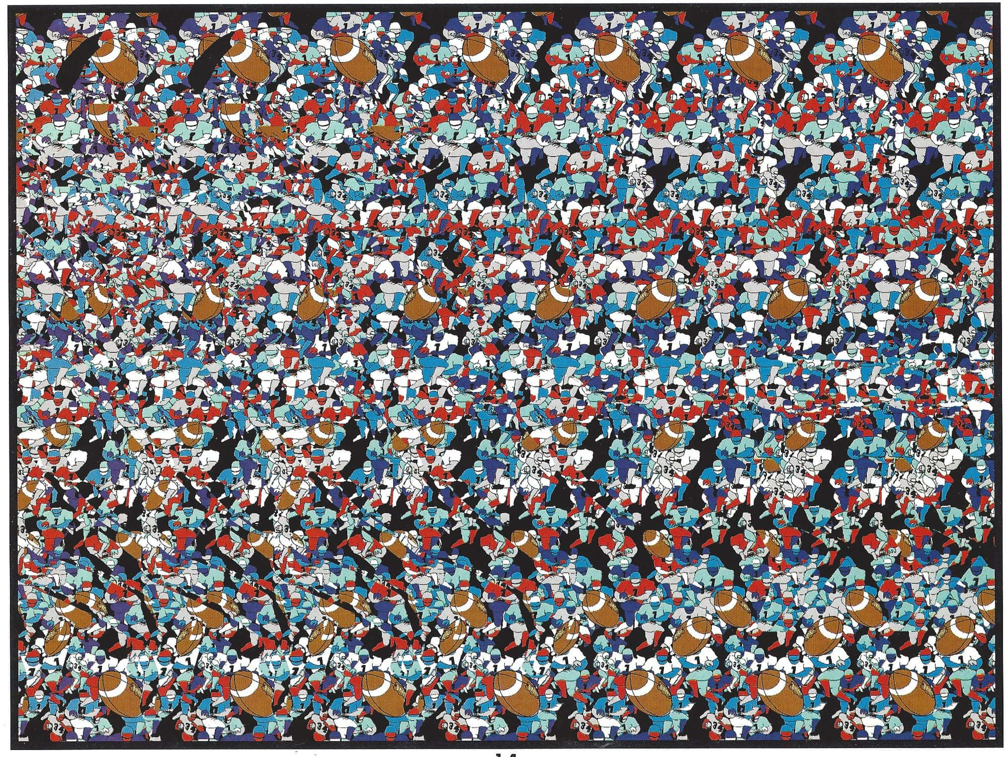 Superbowl Football Magic Eye 3D Stereogram Bilde Bakgrunner