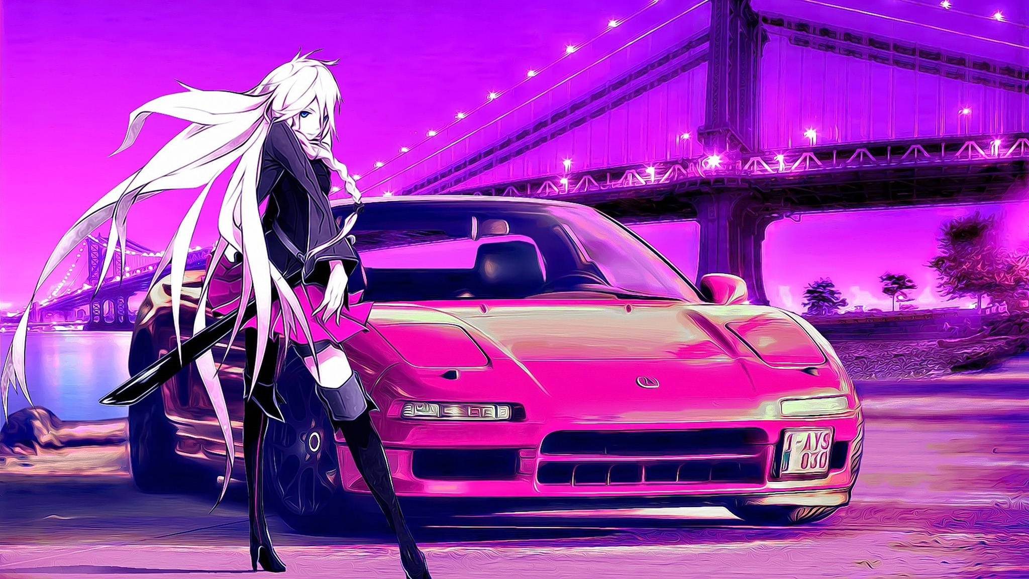 Supra Anime Bil Bakgrunner