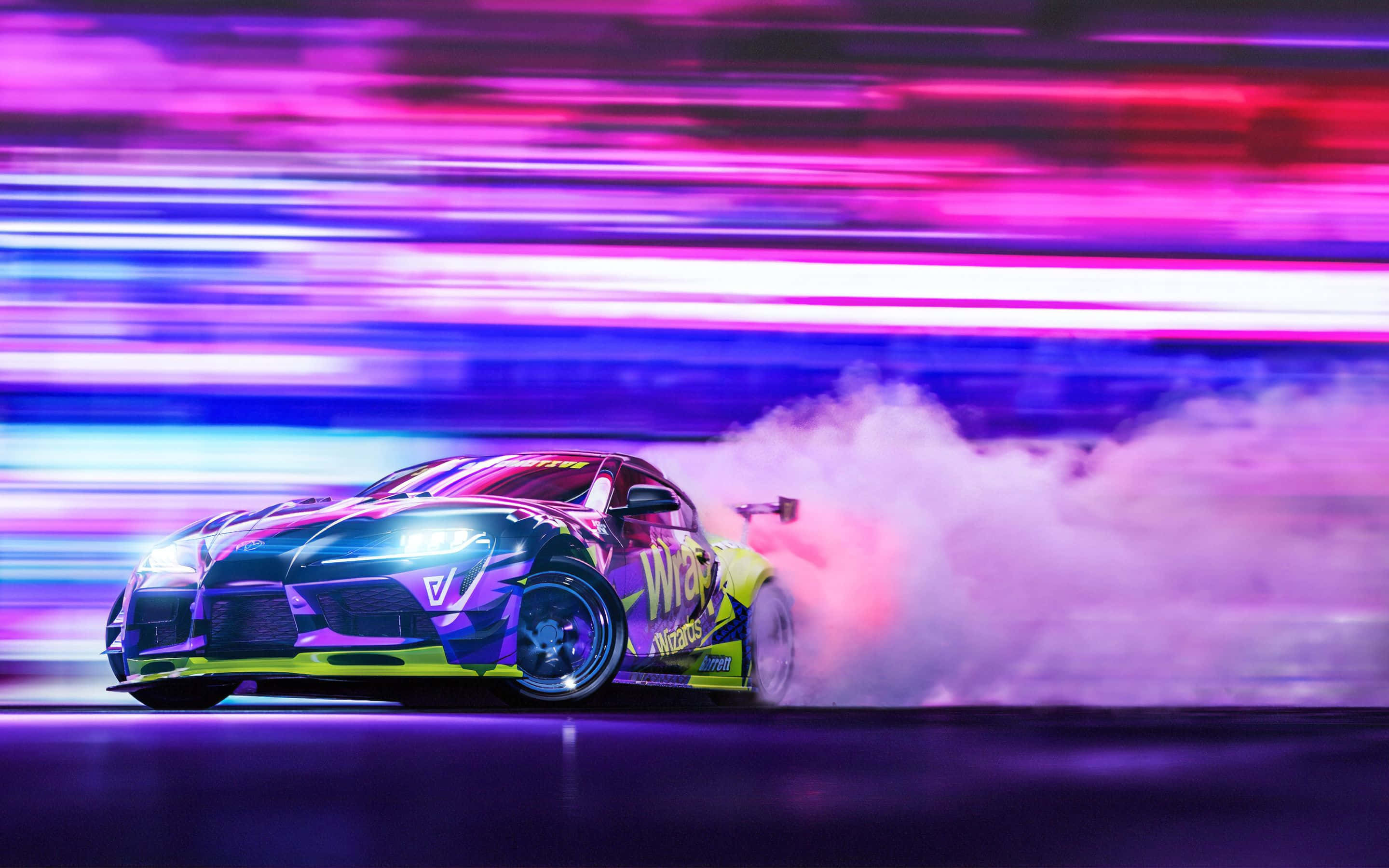 Supra Drift Neon Lilla Uskarphet Bakgrunner