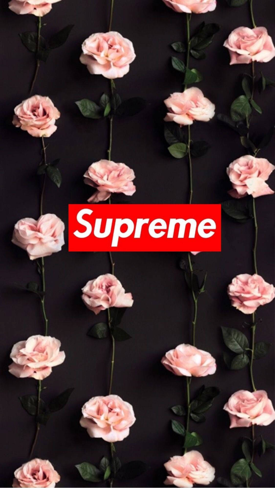 Supreme rosa blomster søt iPhone Bakgrunner