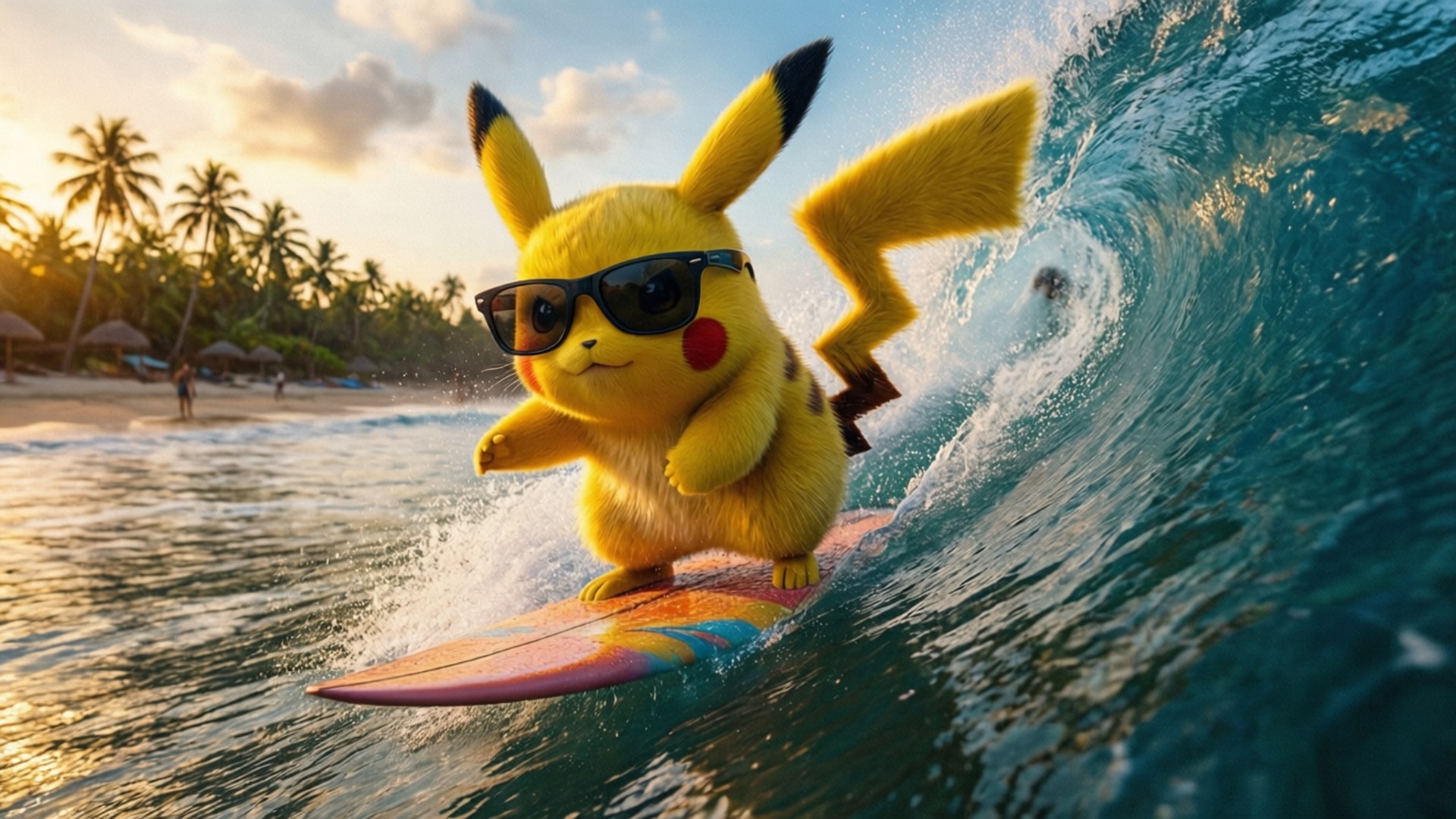 Surfende Pikachu Bakgrunner