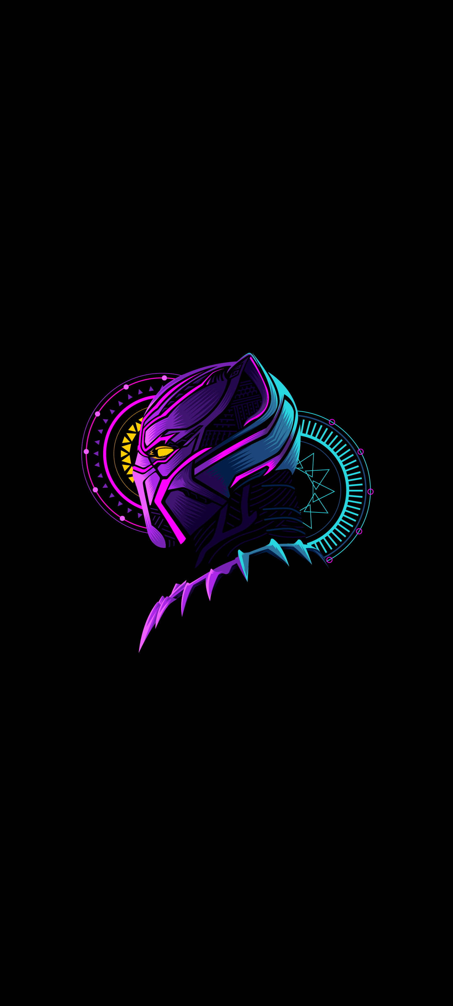 Svart AMOLED Black Panther Bakgrunner