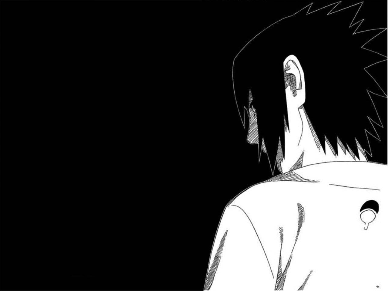 Svart Anime Uchiha Sasuke Bakgrunner