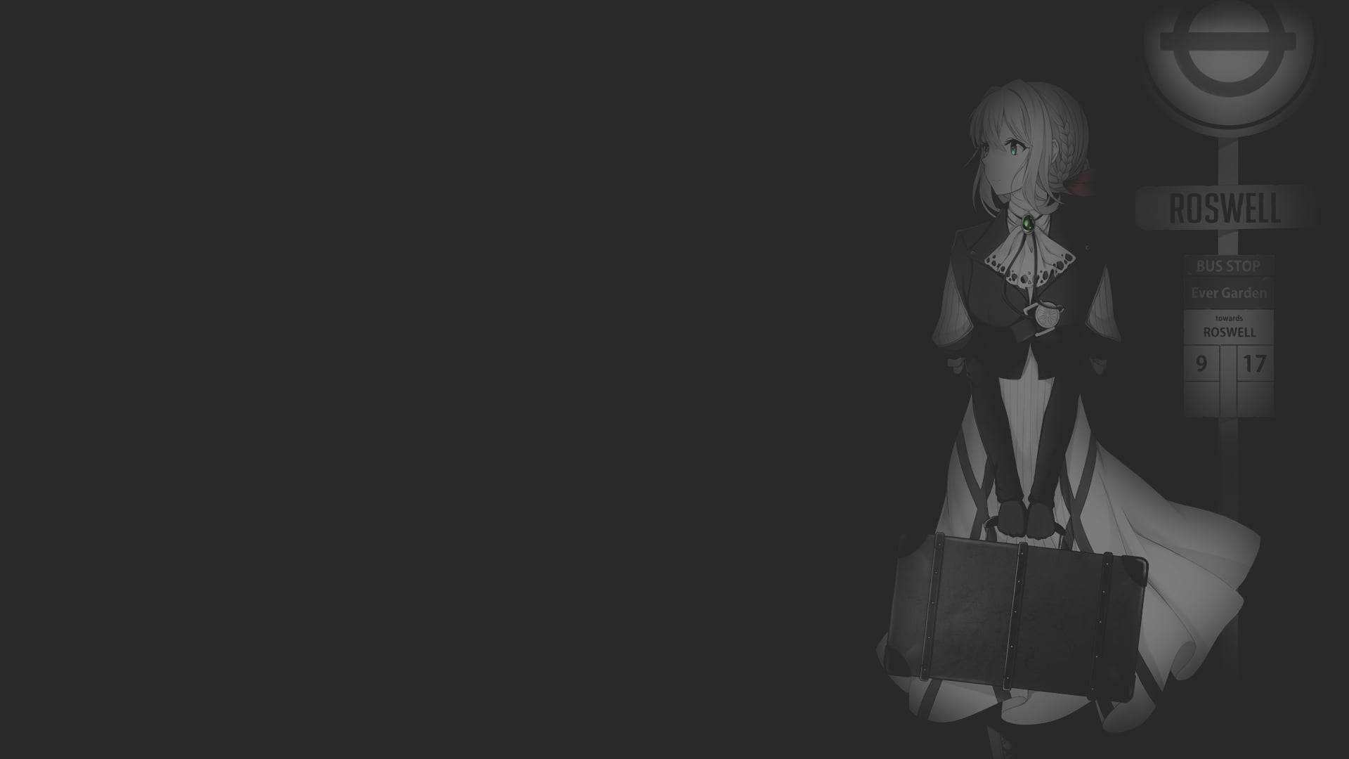 Svart Anime Violet Evergarden Bakgrunner
