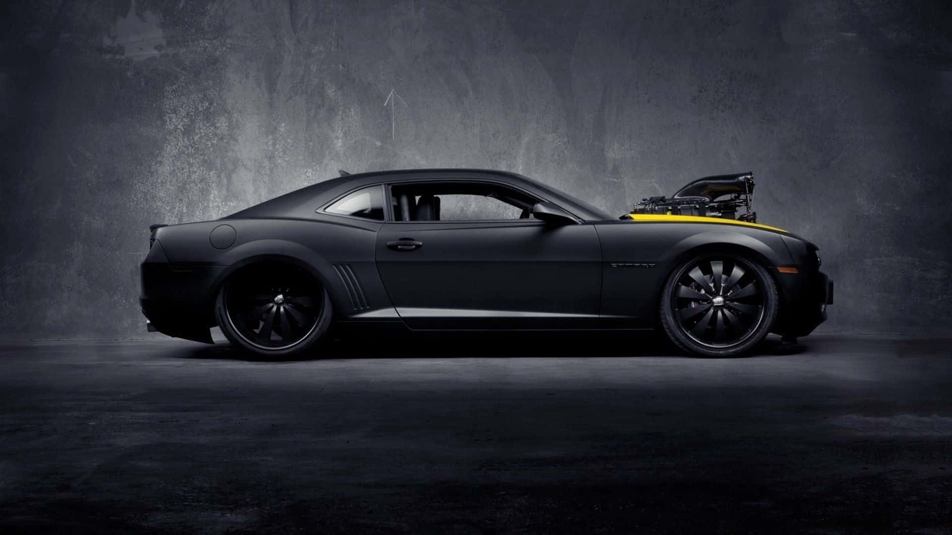 Svart bil 4K Chevrolet Camaro Bakgrunner