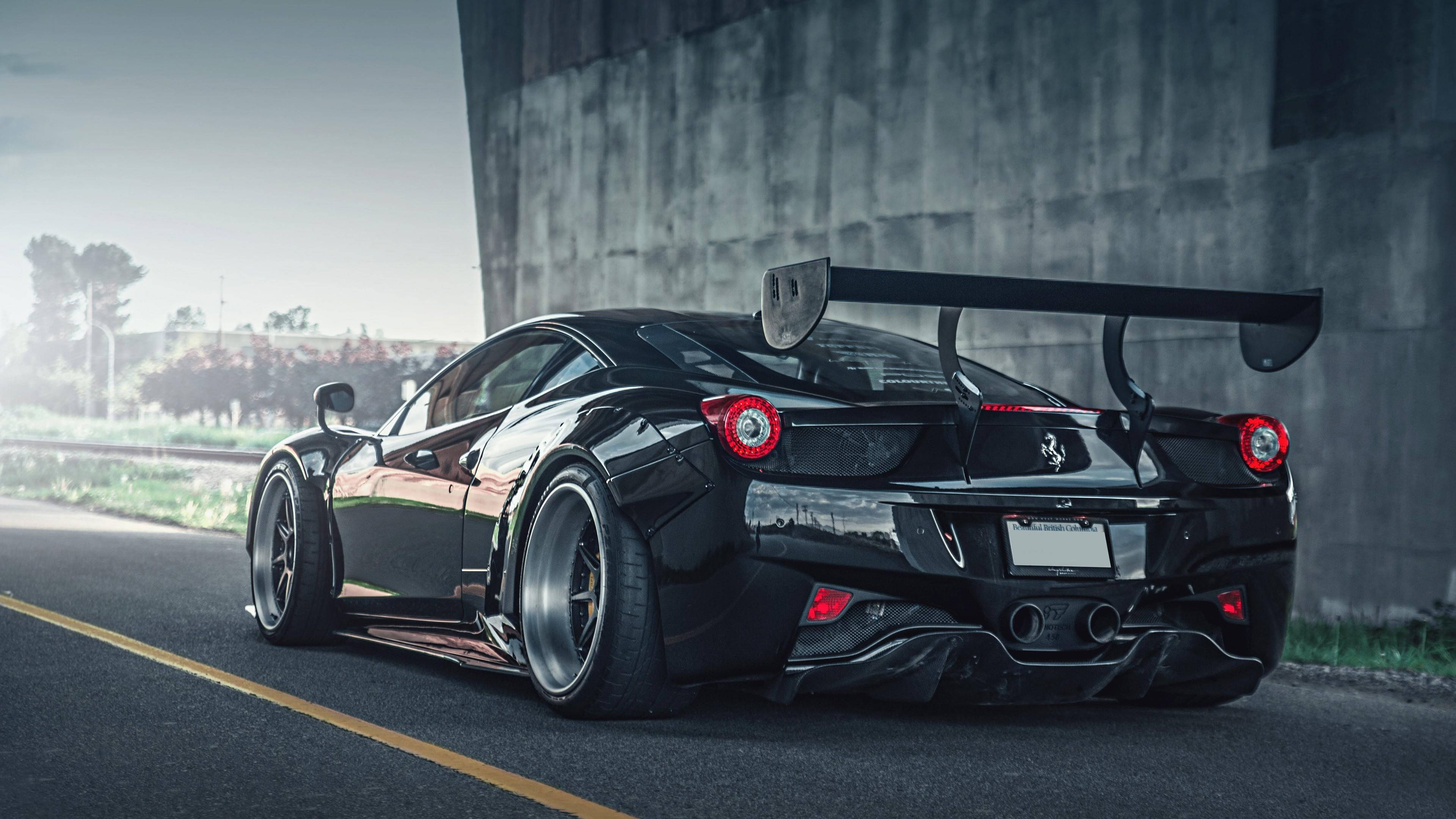 Svart bil HD Ferrari Bakgrunner