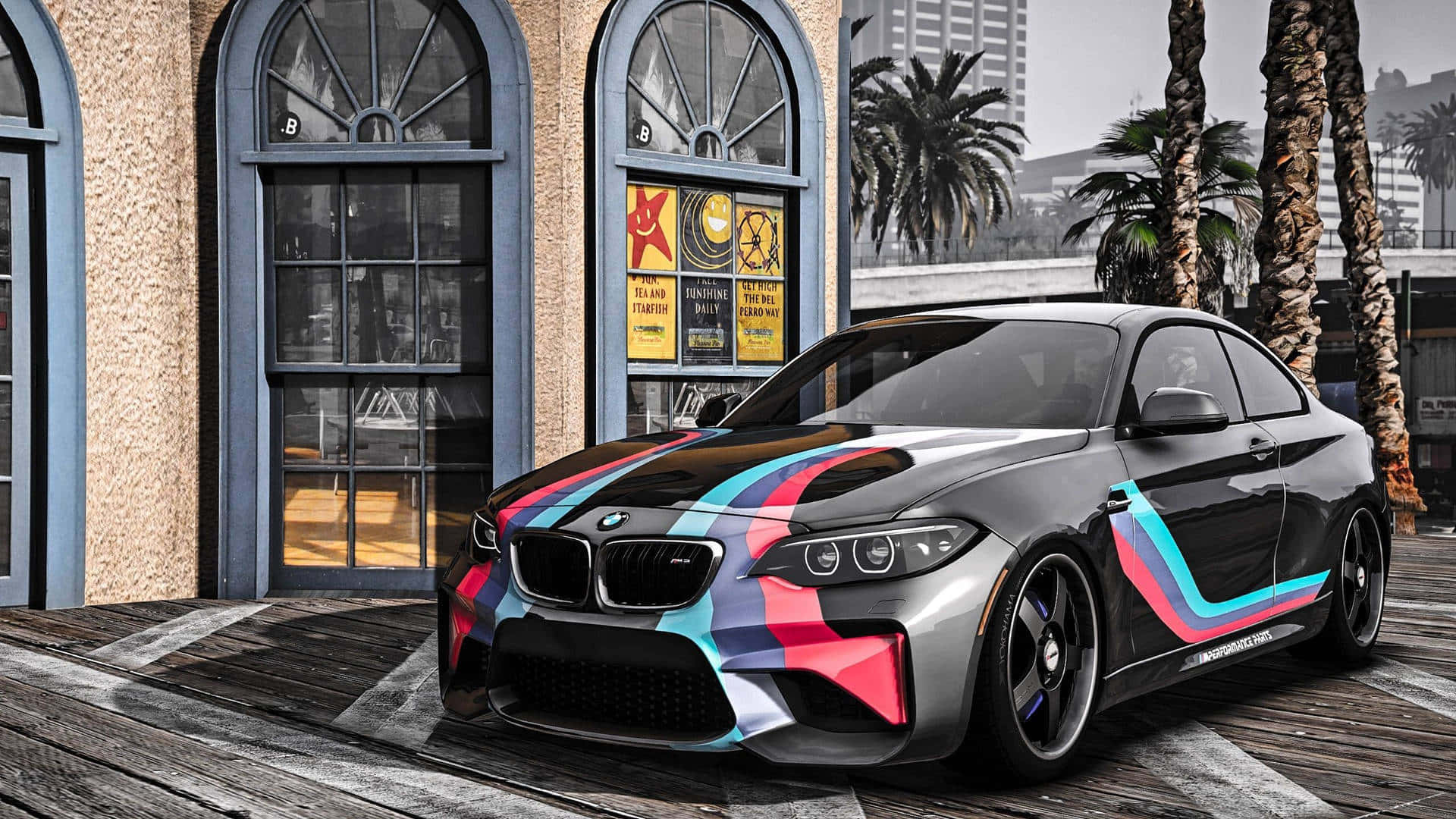 Svart BMW M2 1920x1080 M-serie bakgrunn Bakgrunner