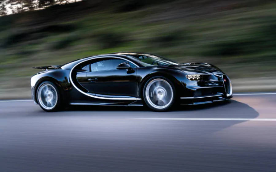 Svart Bugatti Chiron 4K Bakgrunner