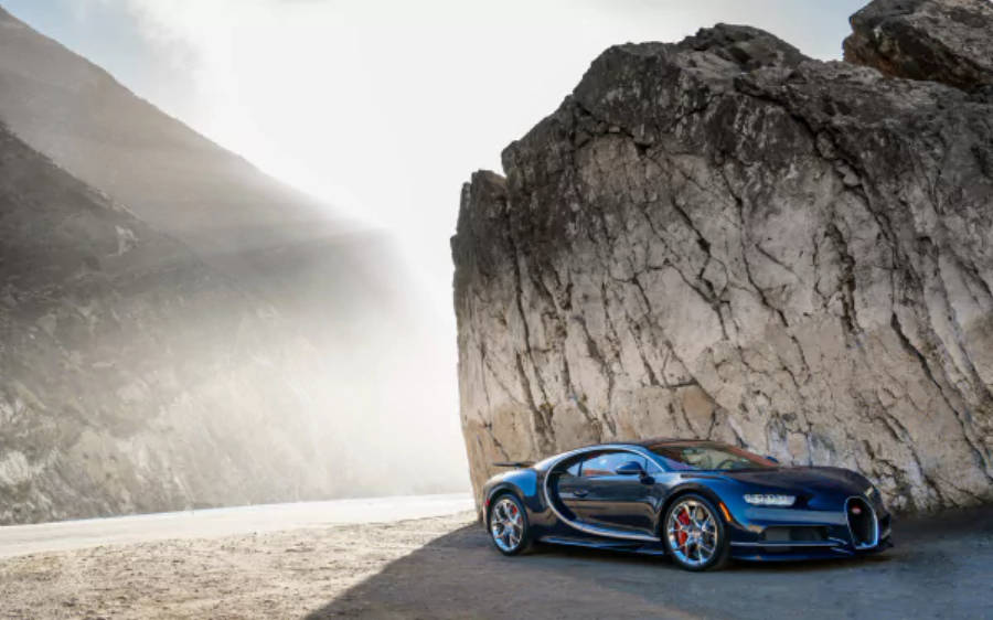 Svart Bugatti Chiron 4K Bakgrunner