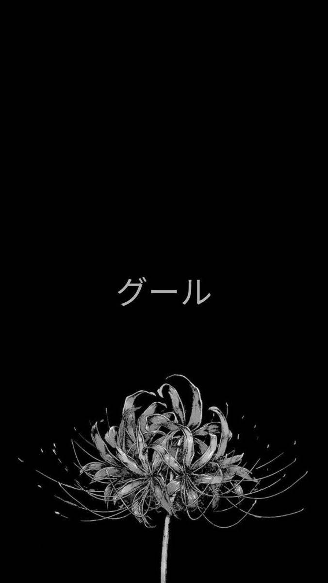 Svart estetisk anime-ghoul med katakana Bakgrunner