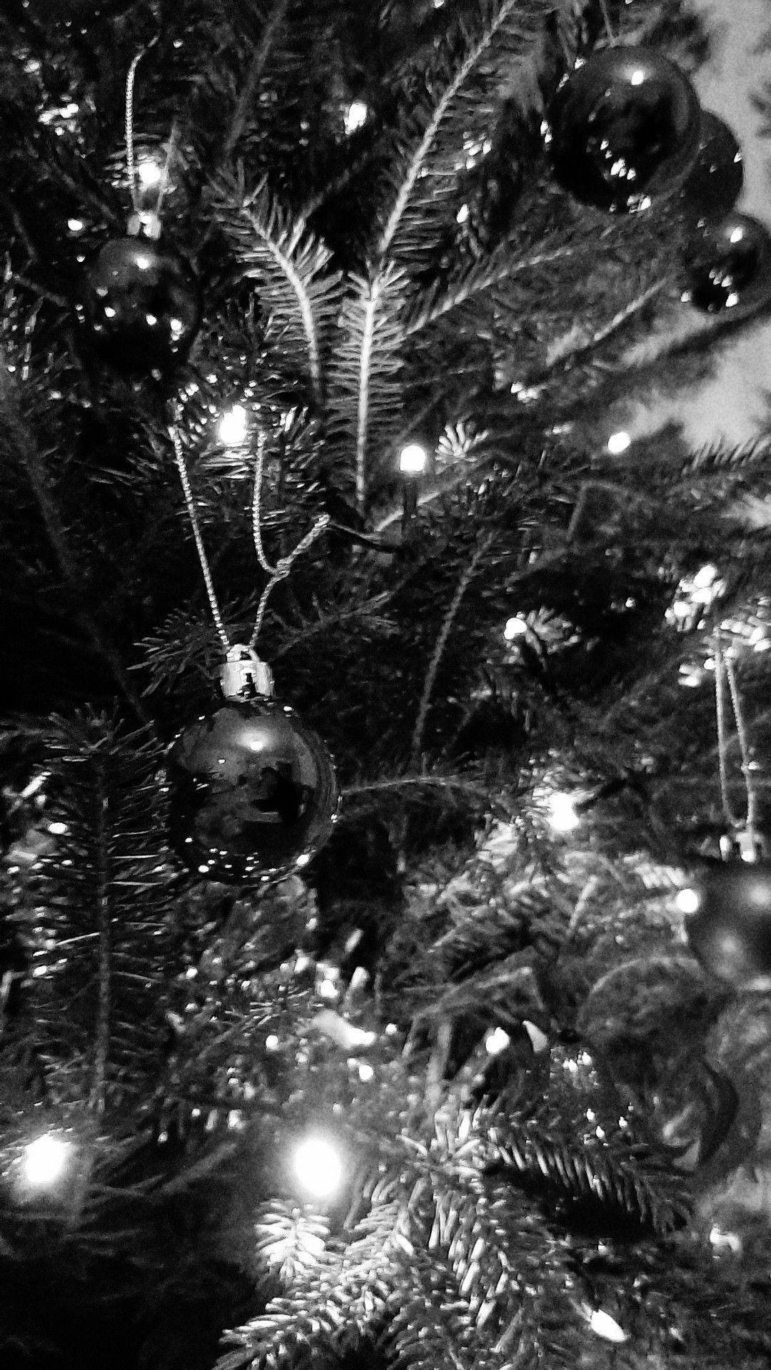 Svart estetisk julebakgrunn for iPhone Bakgrunner
