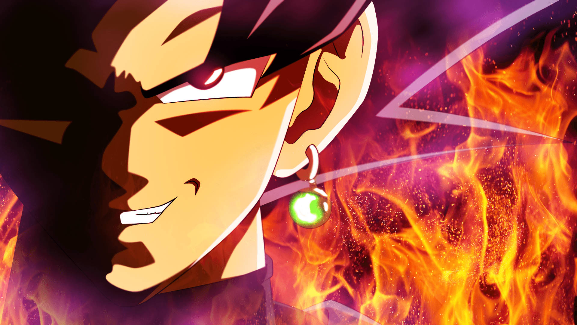 Svart Goku i flammende ild Bakgrunner