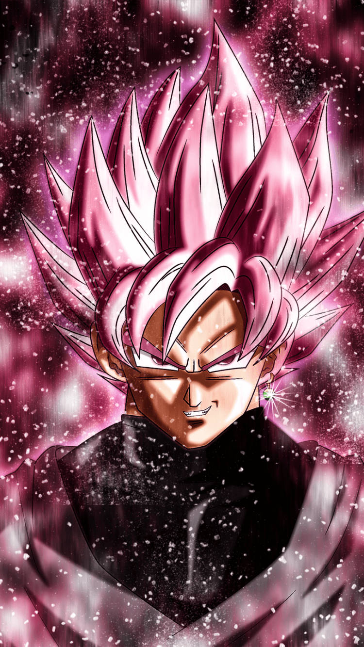 Svart Goku med rosa glitreeffekt Bakgrunner