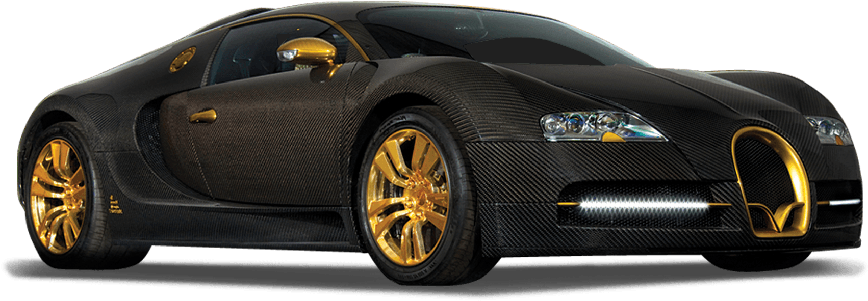 Svart gull Bugatti Veyron sideprofil Bakgrunner