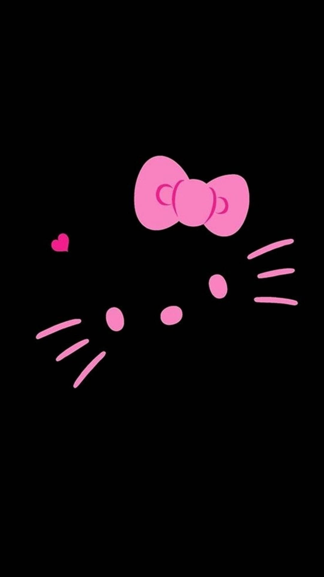 Svart Hello Kitty-ansikt med detaljer Bakgrunner