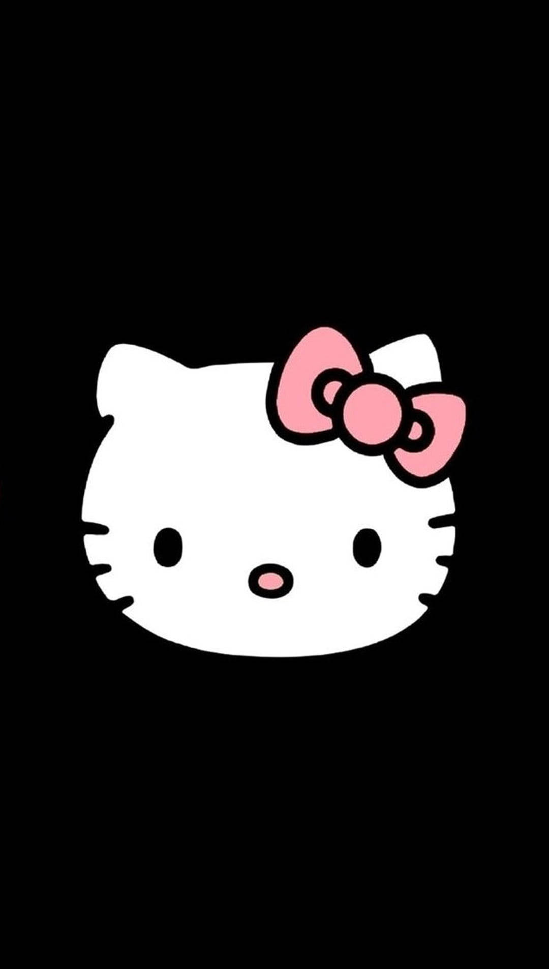 Svart Hello Kitty tegneserietegning Bakgrunner