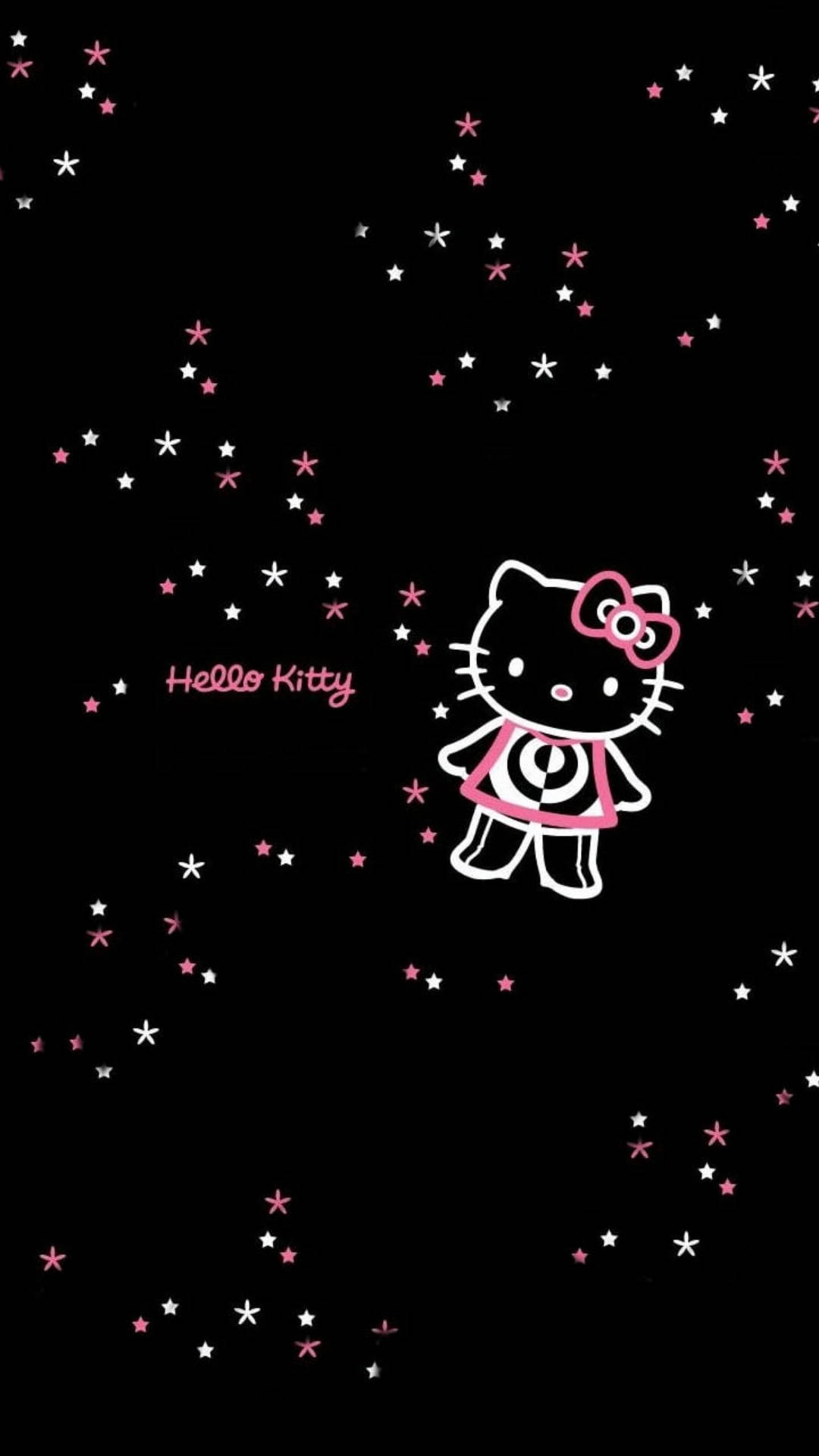 Svart Hello Kitty med stjerner Bakgrunner