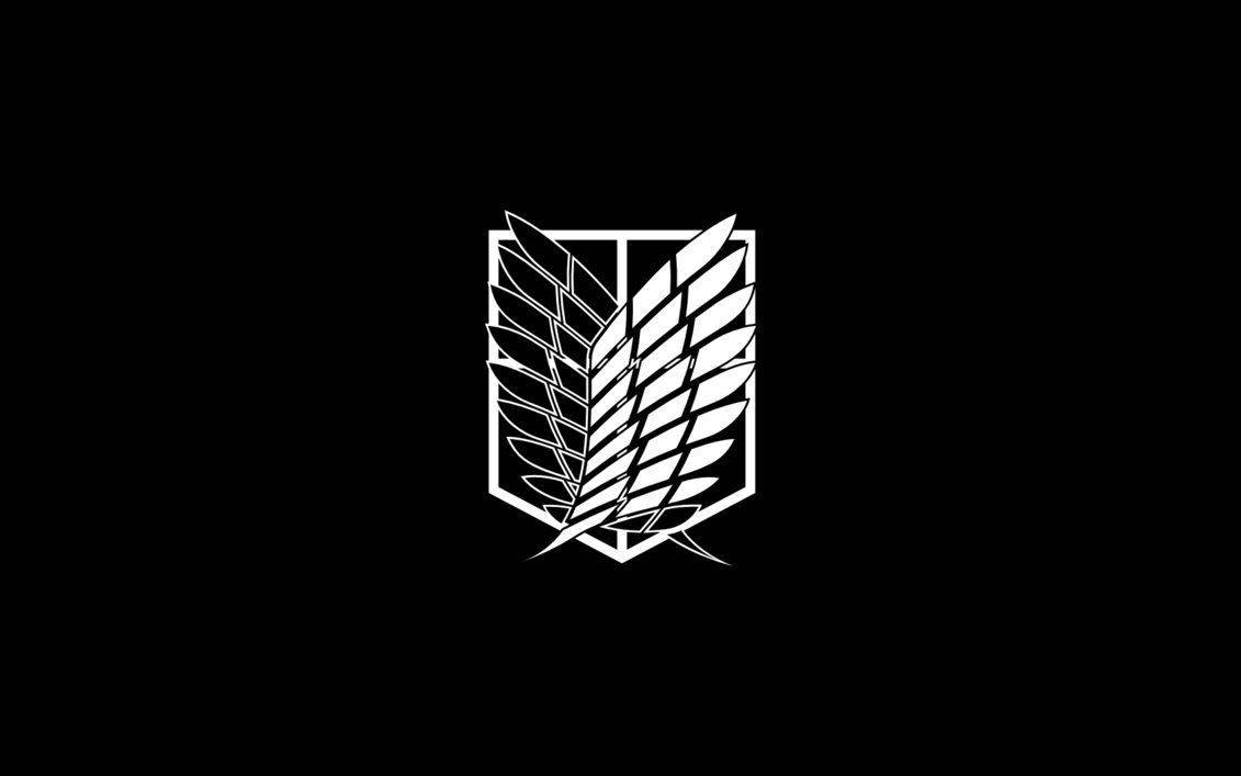 Svart-hvitt Attack on Titan-logo