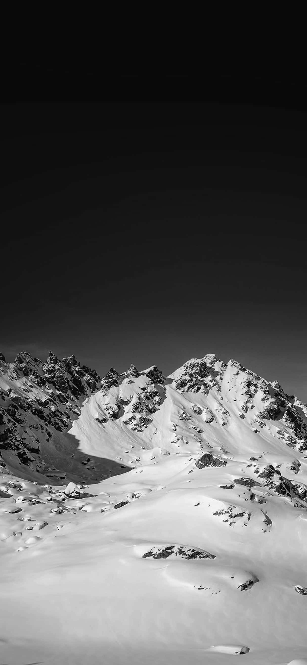 Svart-hvitt fjell iPhone XS Max vinterbakgrunn Bakgrunner