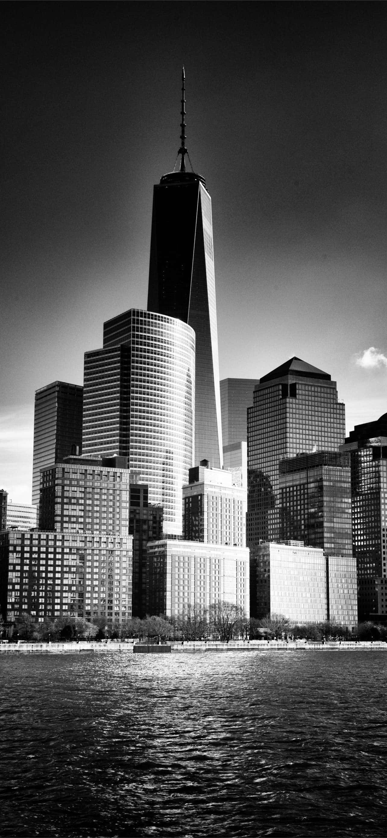 Svart-hvitt fotografi av Freedom Tower Bakgrunner