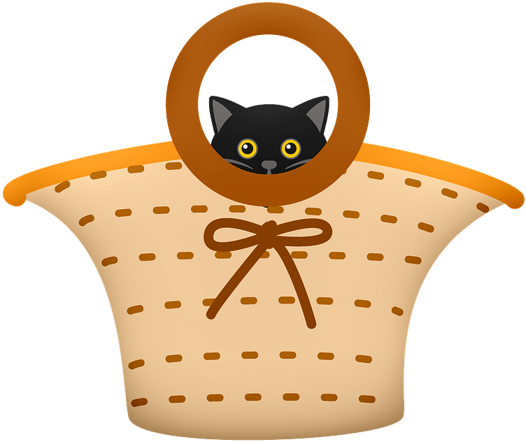 Svart katt i kurv grafikk Bakgrunner