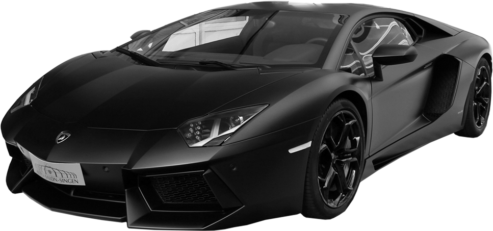 Svart Lamborghini Aventador sett fra siden Bakgrunner