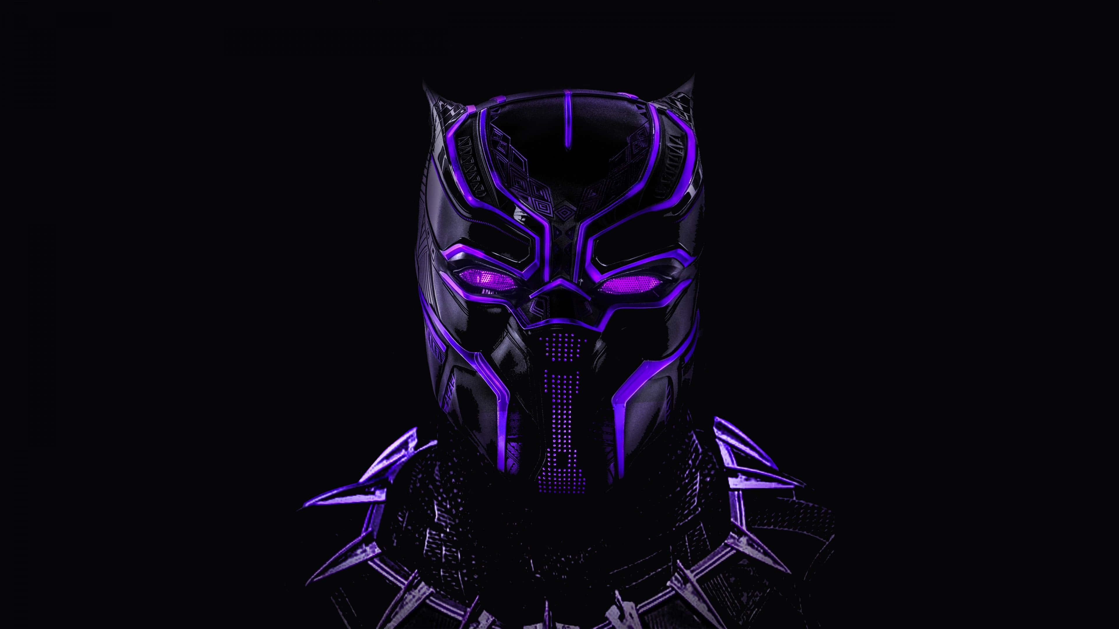 Svart neon HD Black Panther Bakgrunner