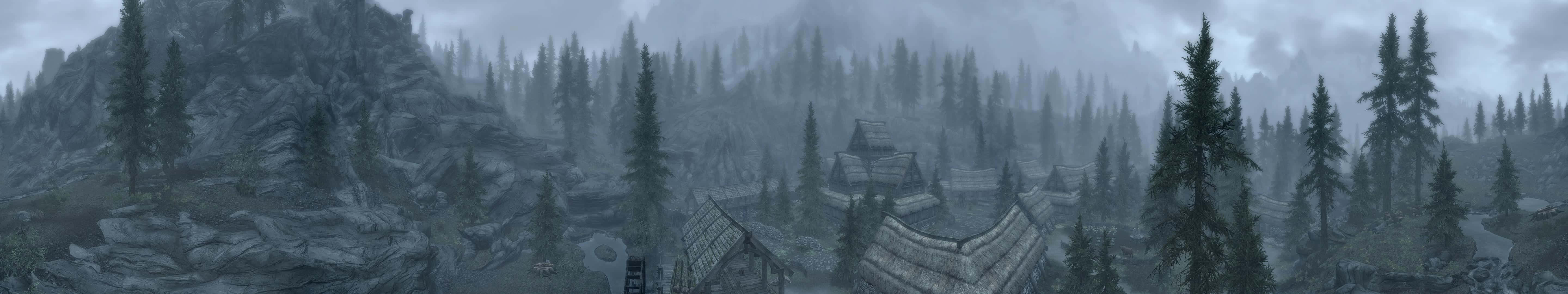 Svart og grå Skyrim Pixel 3 skjermbakgrunn Bakgrunner