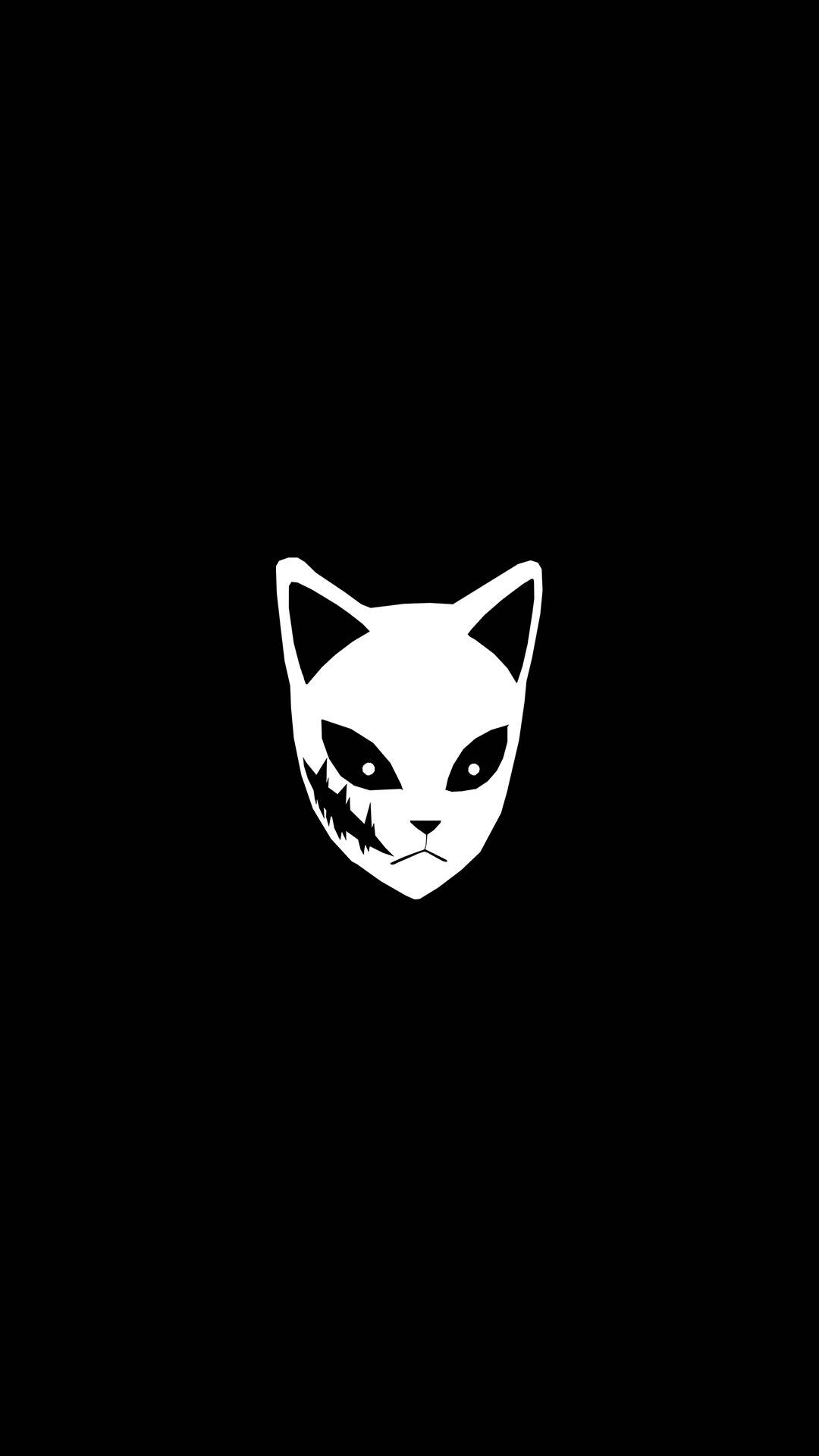 Svart og hvit Demon Slayer-maske Bakgrunner