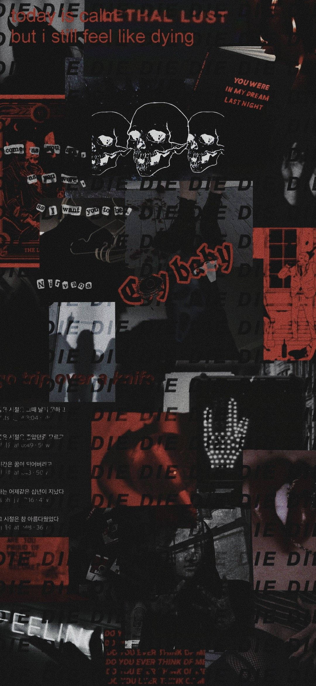 Svart og rød collage grunge PFP Bakgrunner