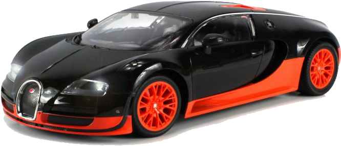 Svart oransje Bugatti Veyron sett fra siden Bakgrunner