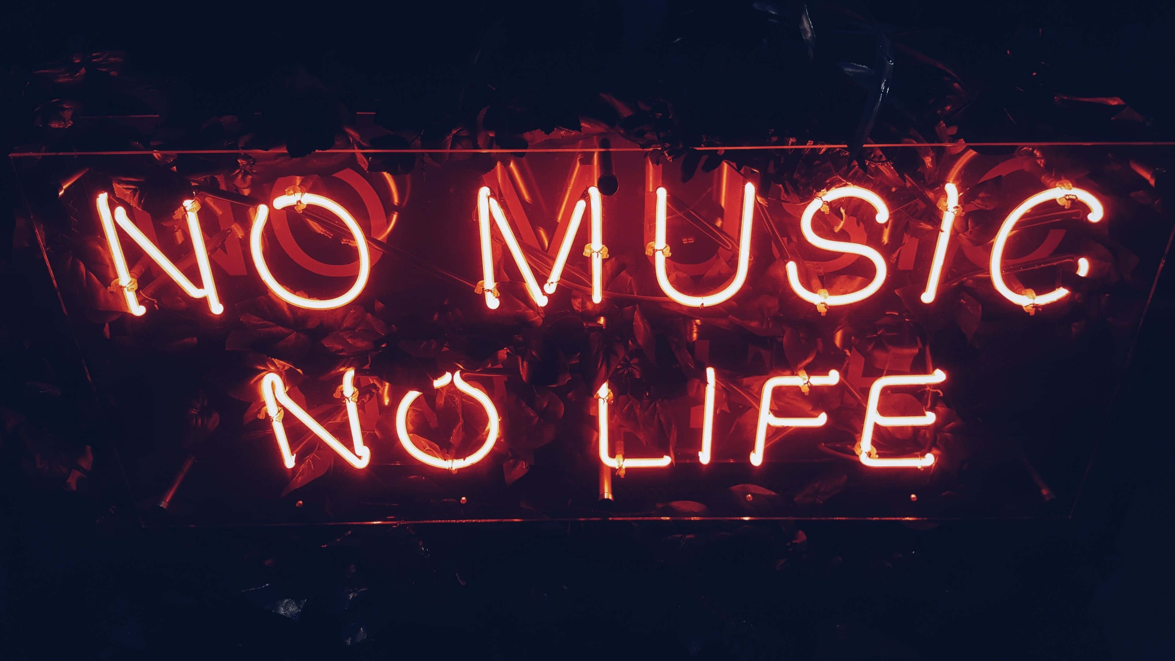 Svart Rød Neon No Music No Life Bakgrunner