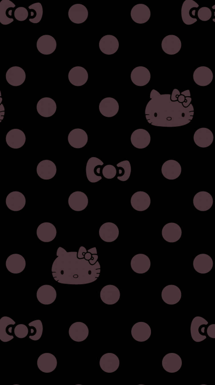 Svarte og lilla prikker Hello Kitty Bakgrunner