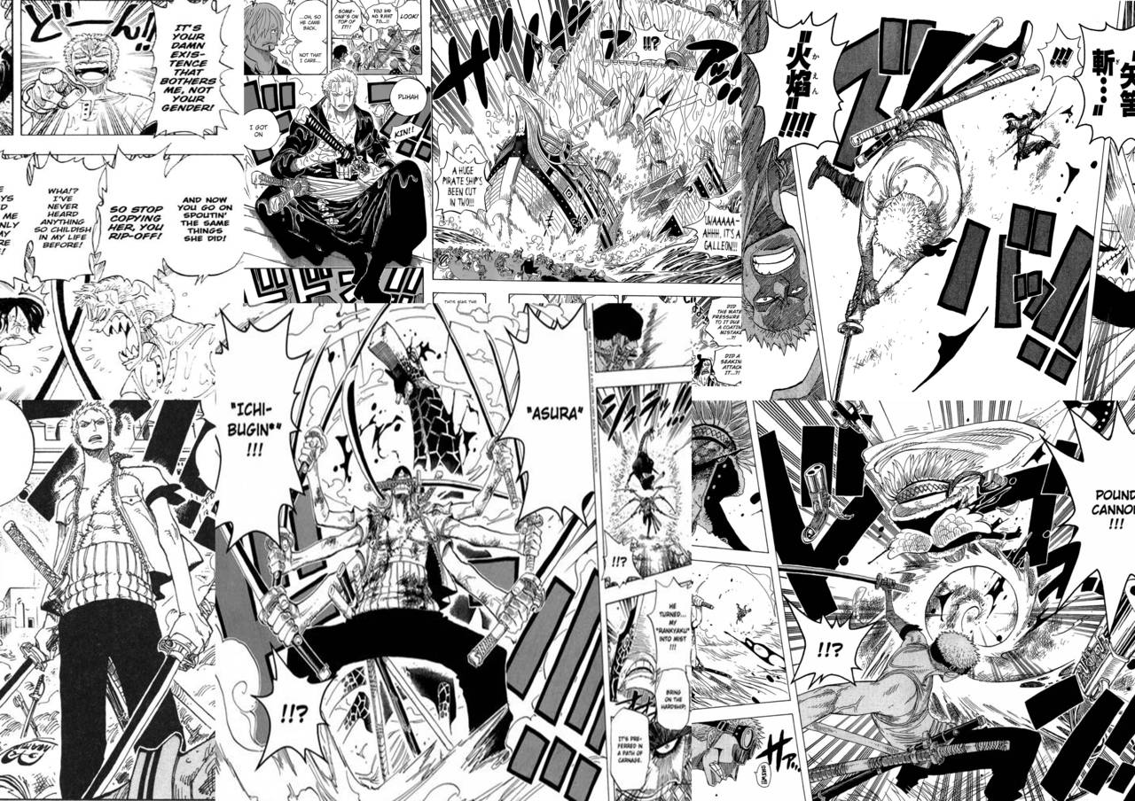 Sverdkjemperen Roronoa Zoro Manga Panel Bakgrunner