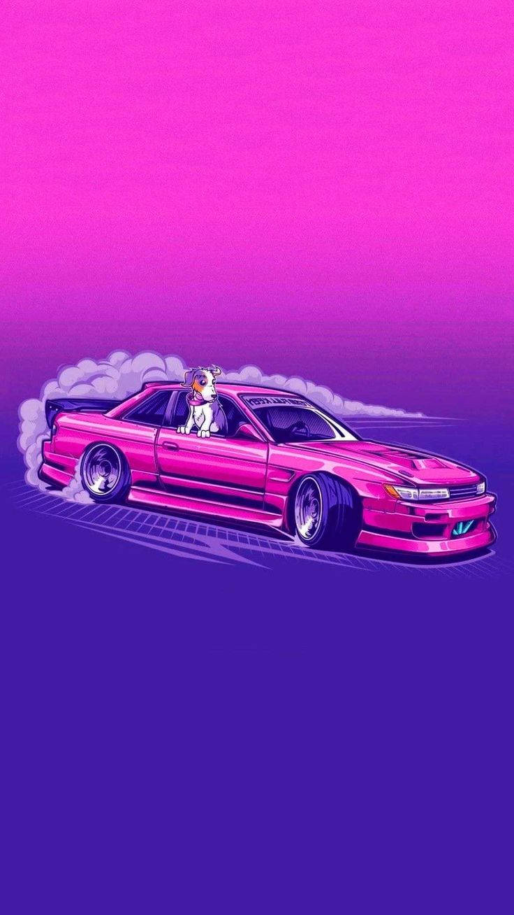 Synthwave JDM estetisk kunst Bakgrunner