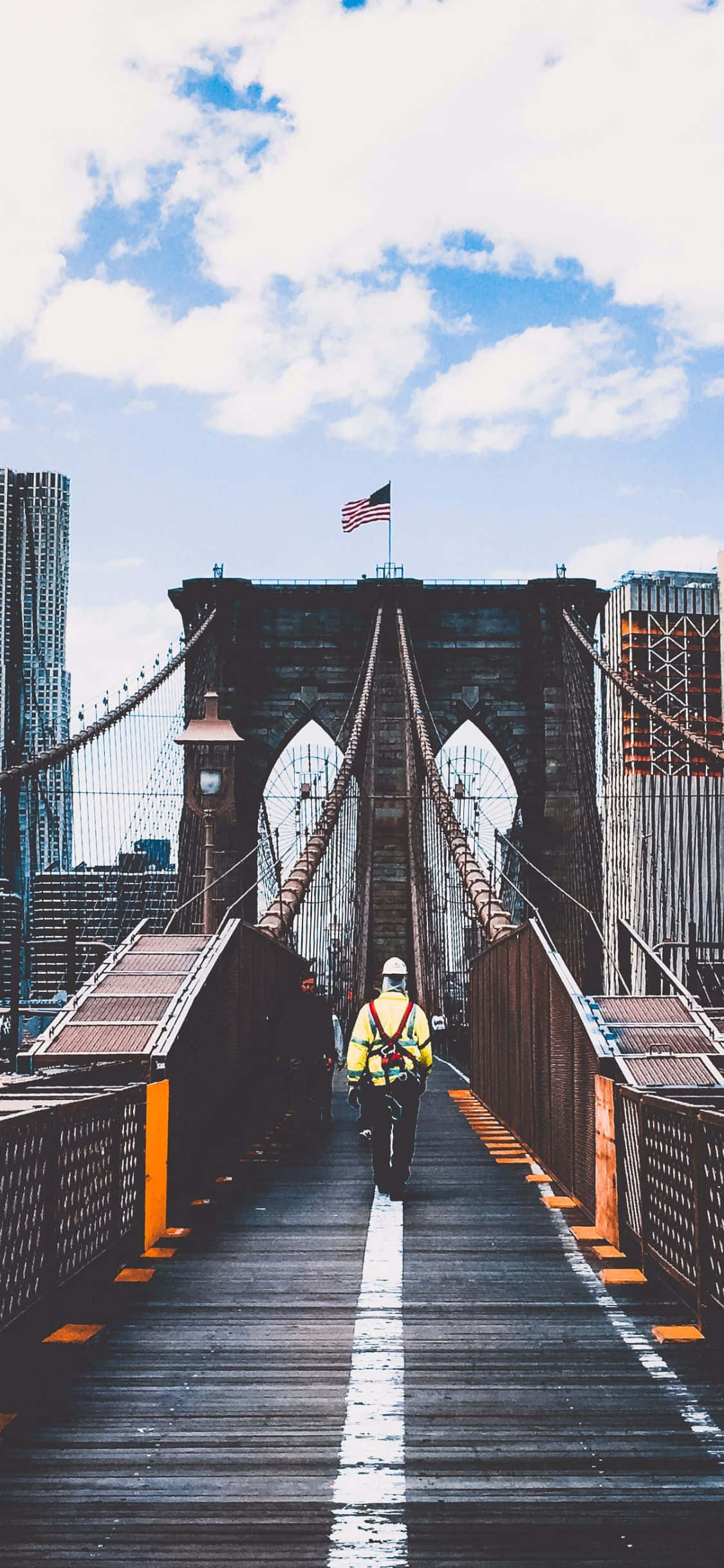 Nyt silhuetten av New York City med en iPhone X Bakgrunner