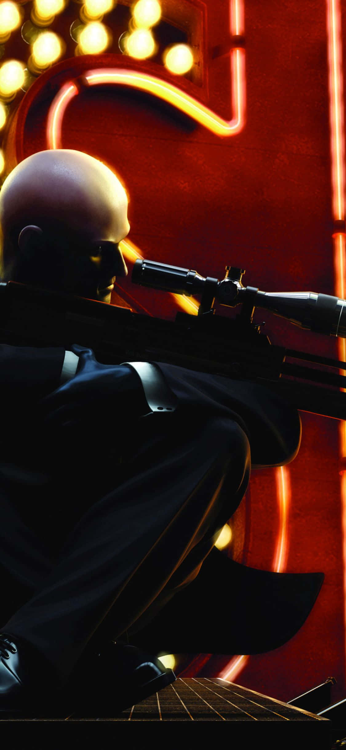 Ta på deg kontrakter med stil med iPhone X og Hitman Absolution. Bakgrunner