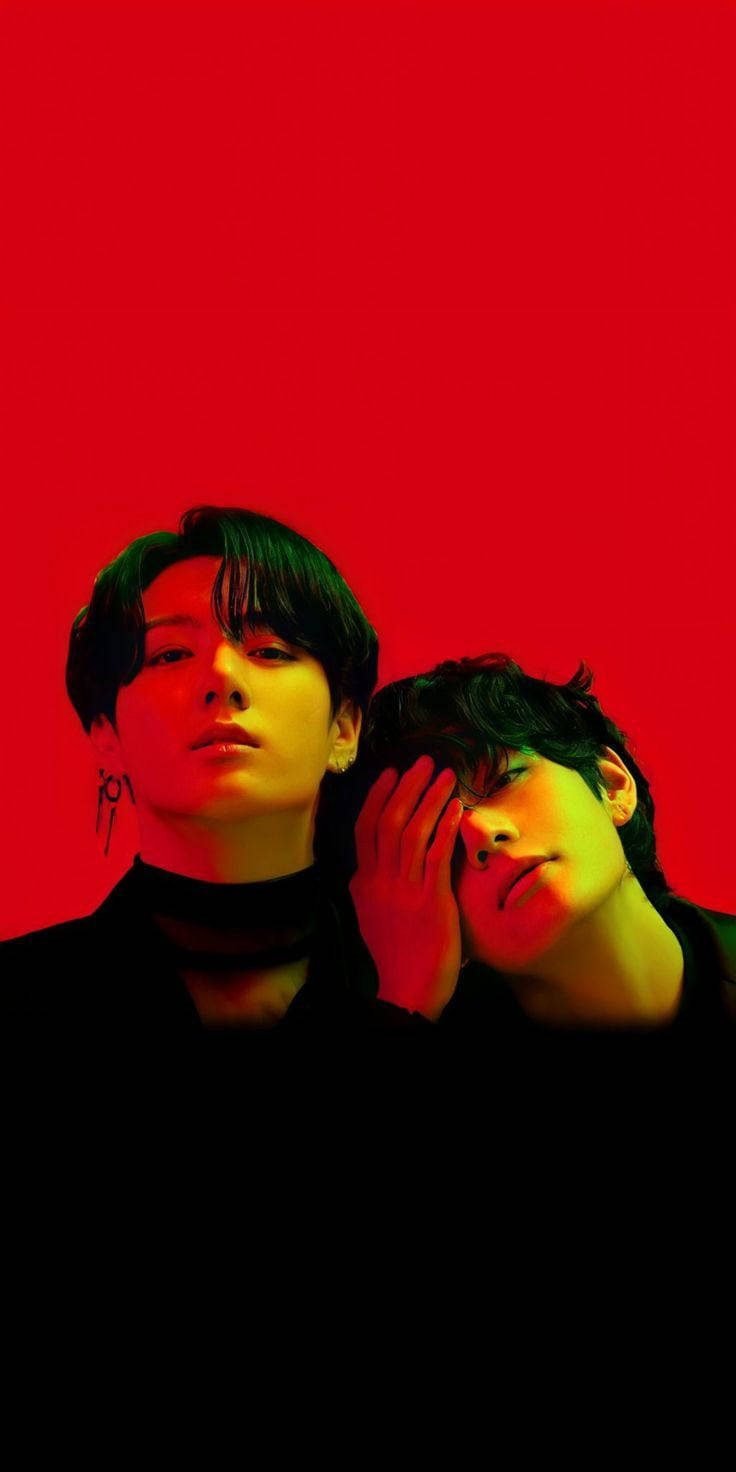 Taekook BTS Rød Bakgrunner