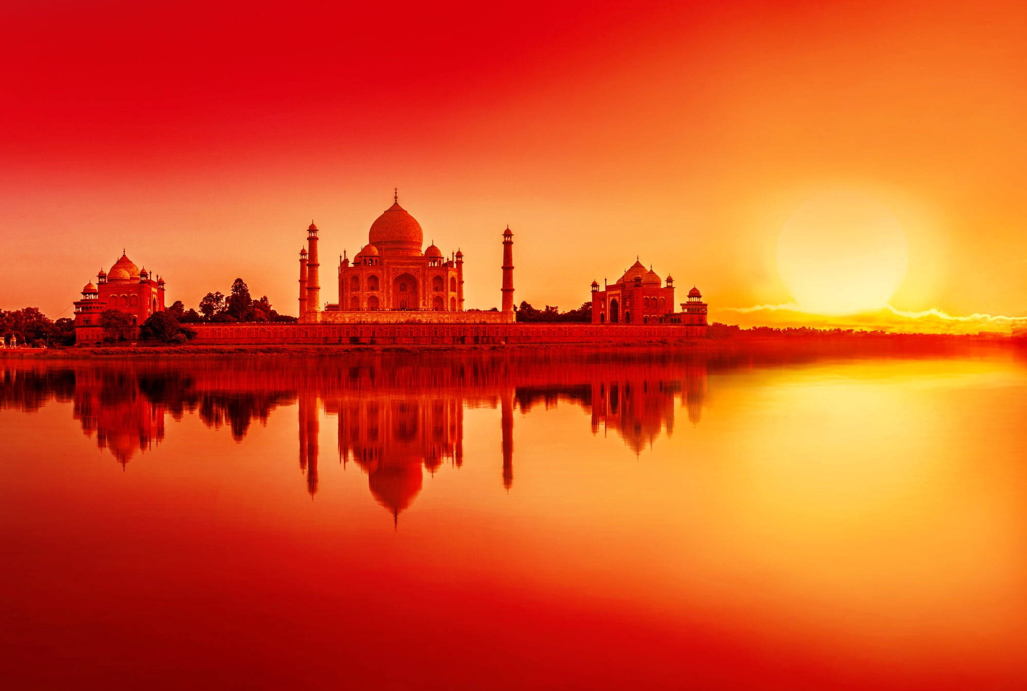 Taj Mahal vakker solnedgang Bakgrunner