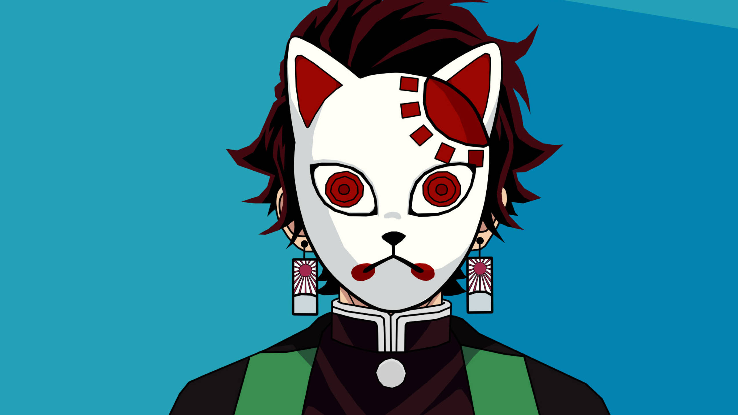 Tanjiro Demon Slayer Maske Grafikk Bakgrunner