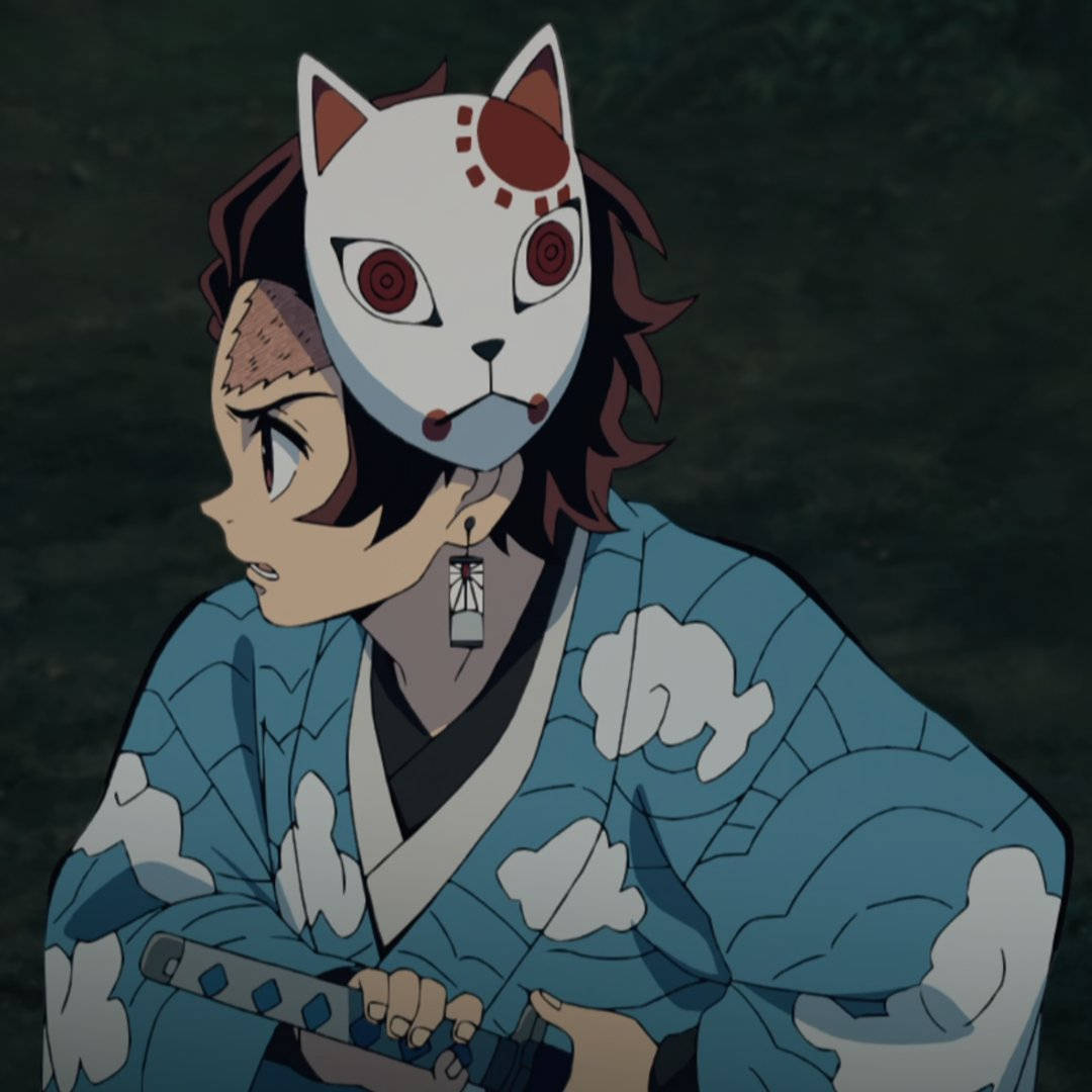 Tanjiro iført Demon Slayer-maske Bakgrunner