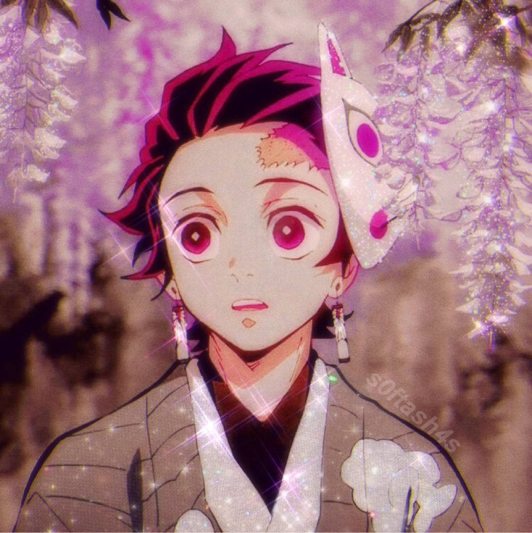 Tanjiro med blomster Demon Slayer PFP Bakgrunner