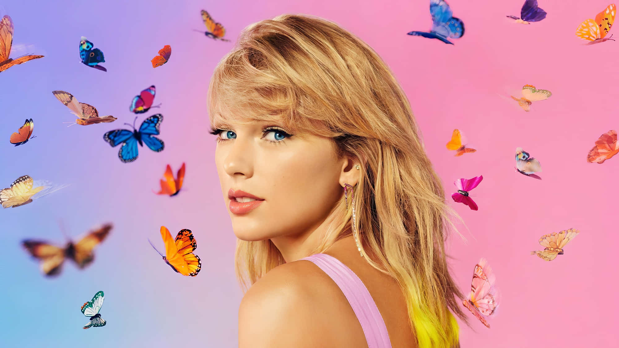 Taylor Swift med sommerfugler bakgrunn Bakgrunner