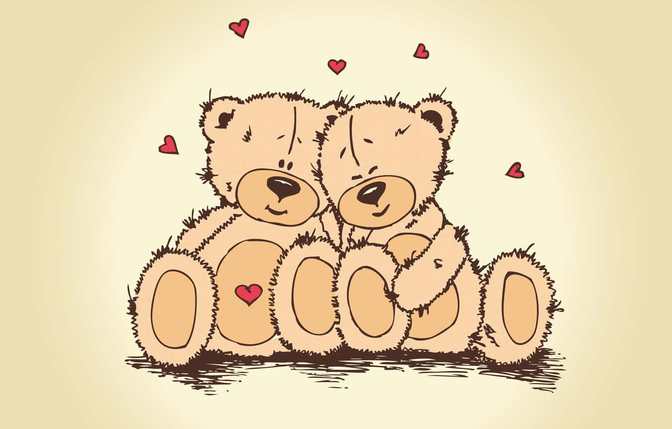Teddybjørner søte valentiner digitalt kunstverk Bakgrunner