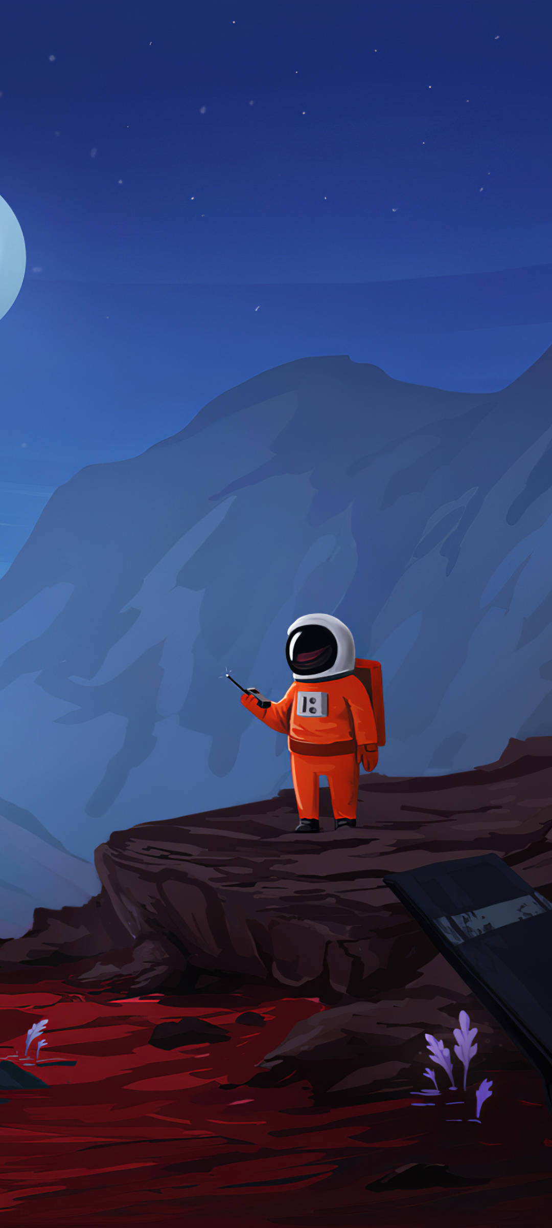 Tegneserie Astronaut Med Walkie-talkie Bakgrunner