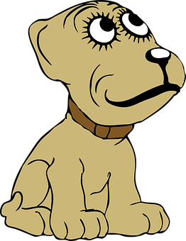 Tegneserie brun hund som sitter Bakgrunner
